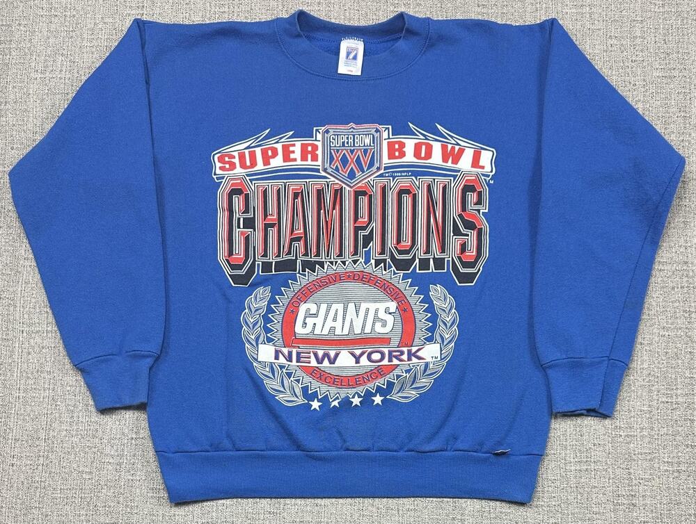 Vintage New York Giants Sweatshirt Mens Large NFL Football Super Bowl XXV Logo 7